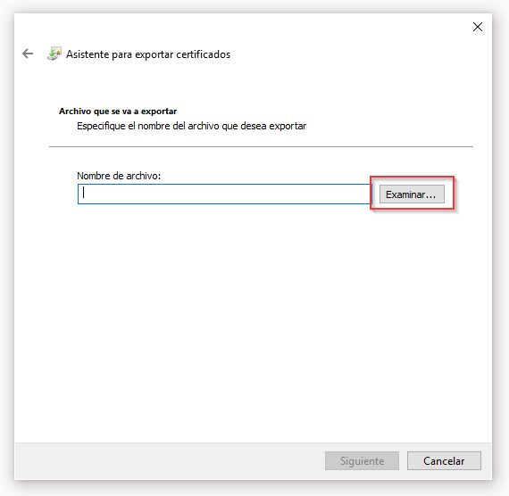 Asistente para exportar certificados