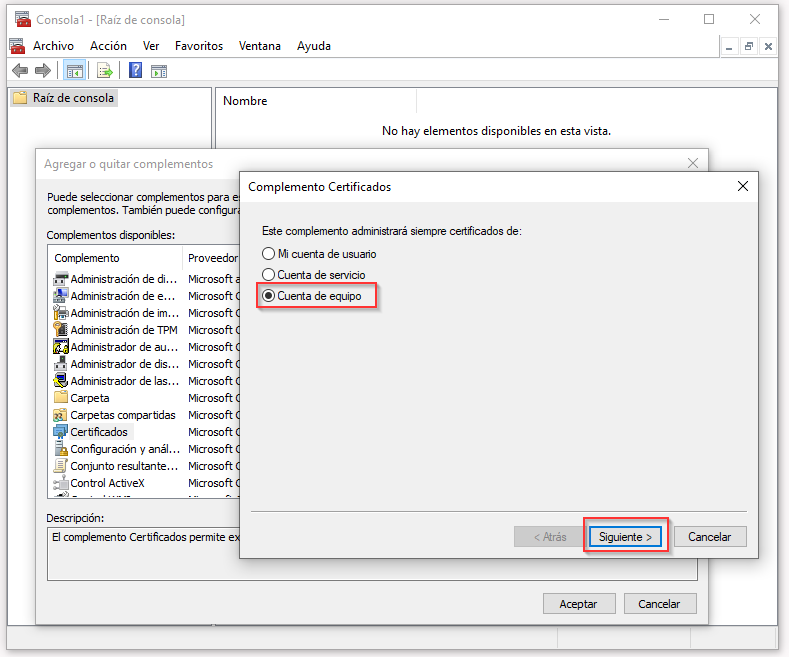 Complementos certificados