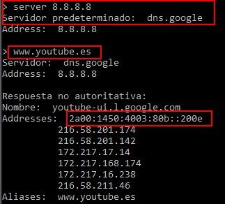 Información de hosts