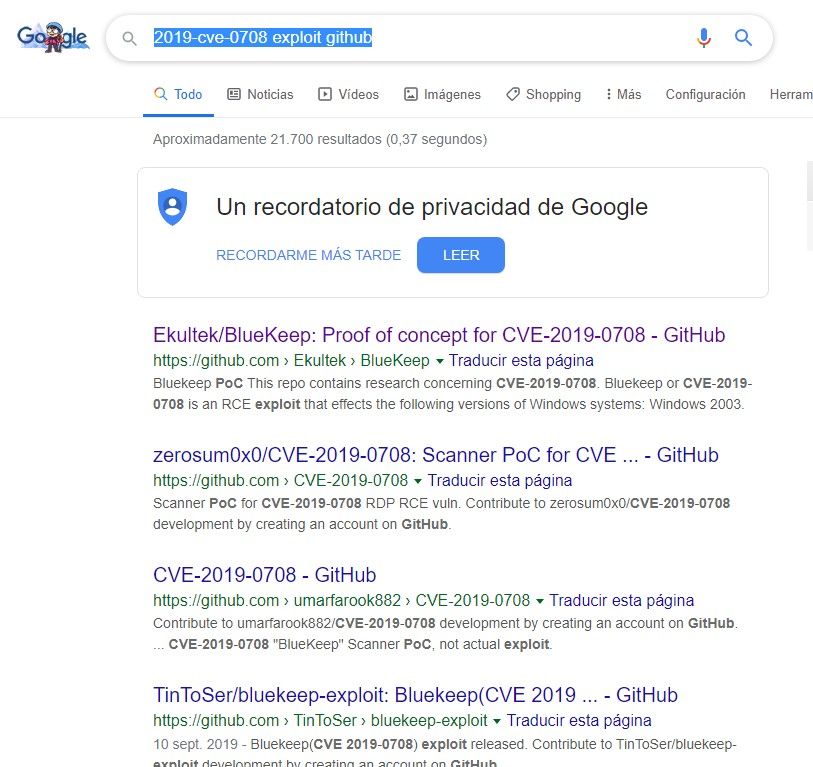 Búsquedas de '2019-cve-0708 exploit github'